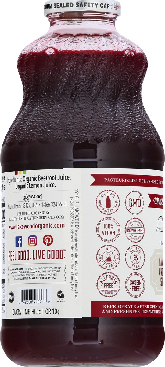 slide 8 of 9, Lakewood Organic Pure Beet Juice 32 oz, 32 oz