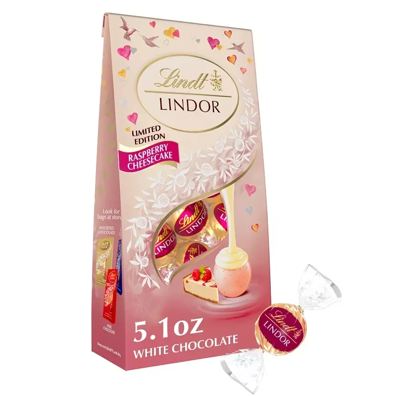 slide 1 of 8, Lindt Lindor Strawberries And Cream White Chocolate Truffles, Valentine's Day Candy, 5.1 Oz, 5.1 oz