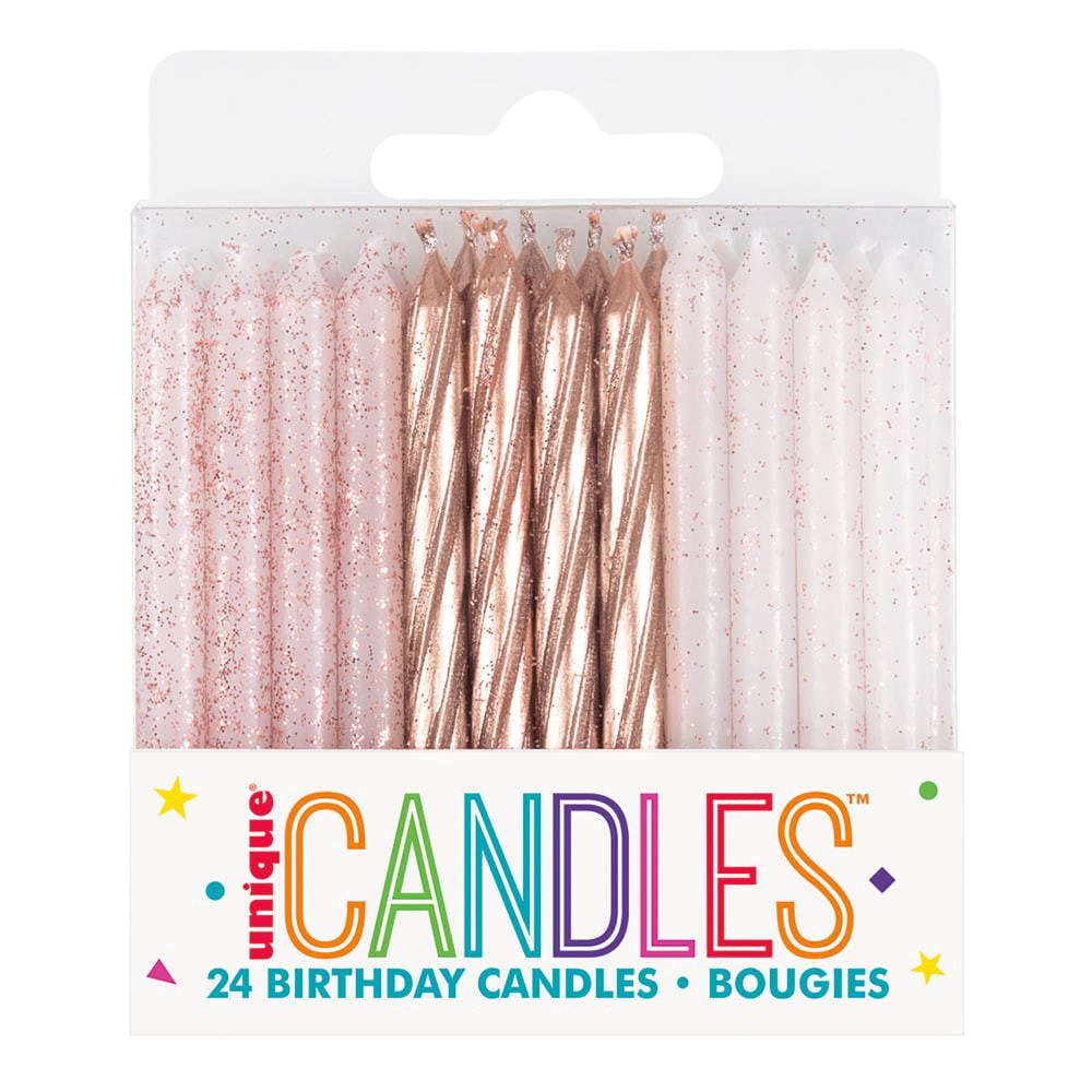 slide 1 of 1, Unique® Candles™ 24 Birthday Candles, 24 ct