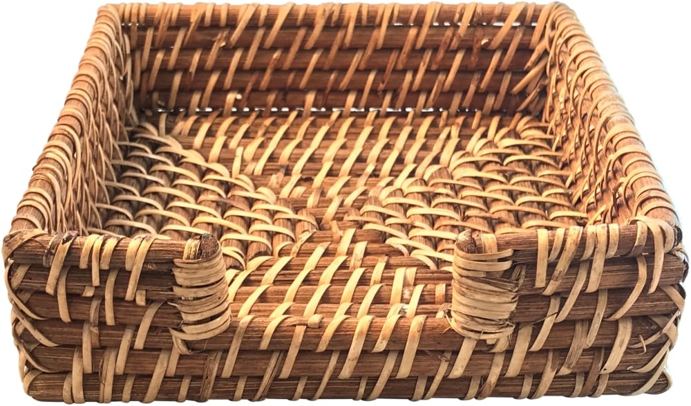 slide 1 of 1, Dash of That Rattan Napkin Holder - Brown, 8 in x 8 in