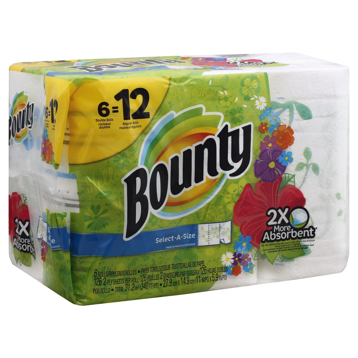 slide 2 of 5, Bounty Paper Towels 6 ea, 6 ct