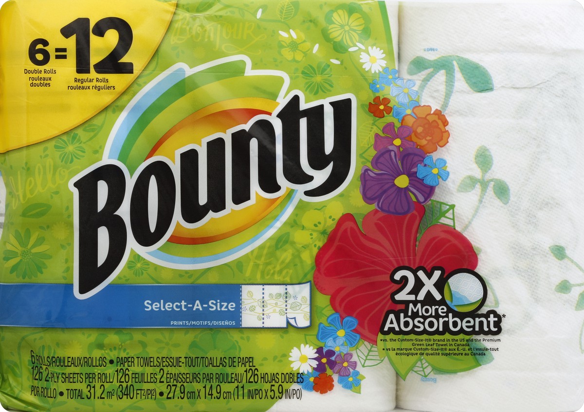 slide 1 of 5, Bounty Paper Towels 6 ea, 6 ct