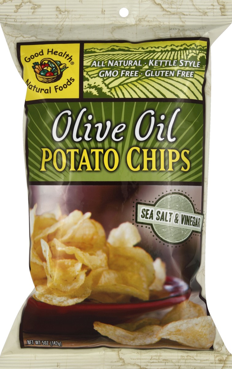 slide 5 of 6, Good Health Olive Oil Sea Salt & Vinegar Kettle Chips, 5 oz