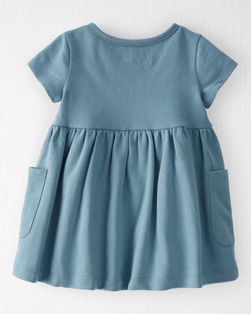 slide 3 of 5, Littleplanet Baby Organic Cotton Pocket Dress in Cottage Blue Cottage Blue 24M, 1 ct