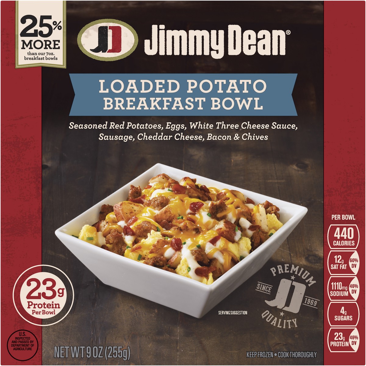 slide 2 of 12, Jimmy Dean CU-Loaded Potato Breakfast Bowl, 255.15 g