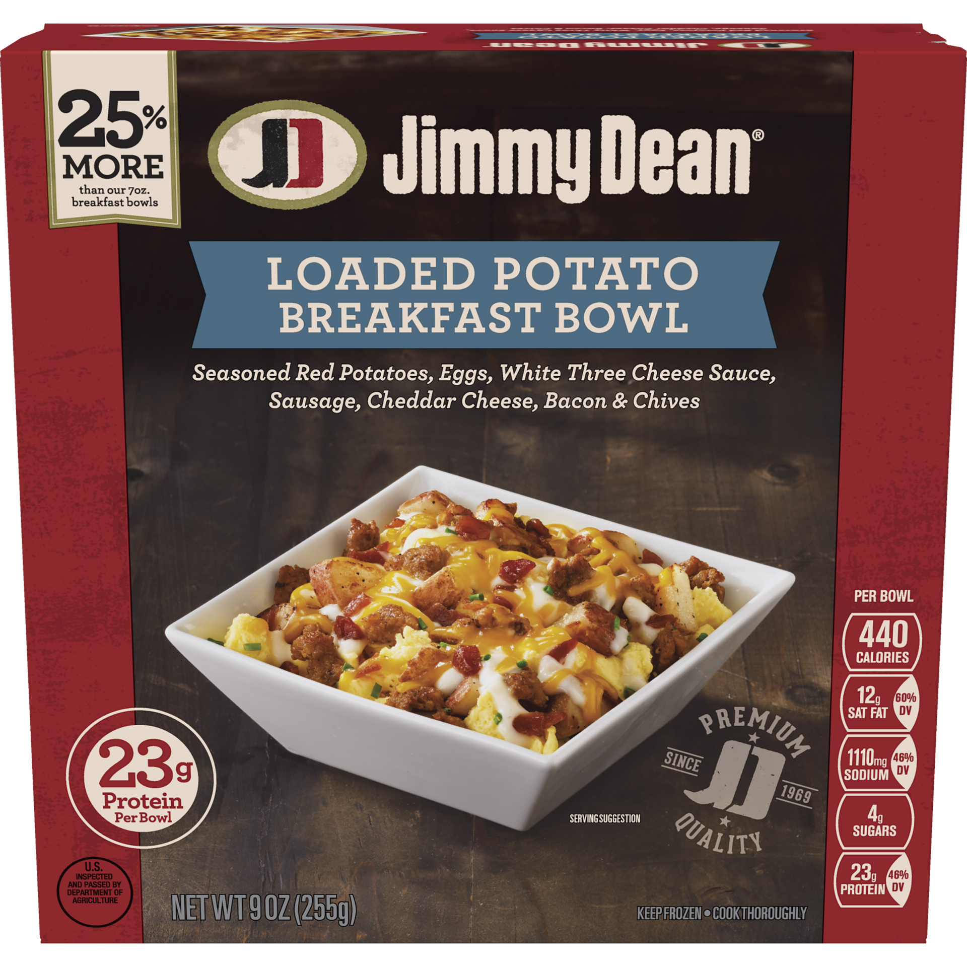 slide 1 of 12, Jimmy Dean CU-Loaded Potato Breakfast Bowl, 255.15 g