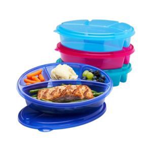 slide 1 of 1, Bentgo Easylunchboxes 4-Compartment Oval Bento Lunch Box, 4 Ct, 4 ct