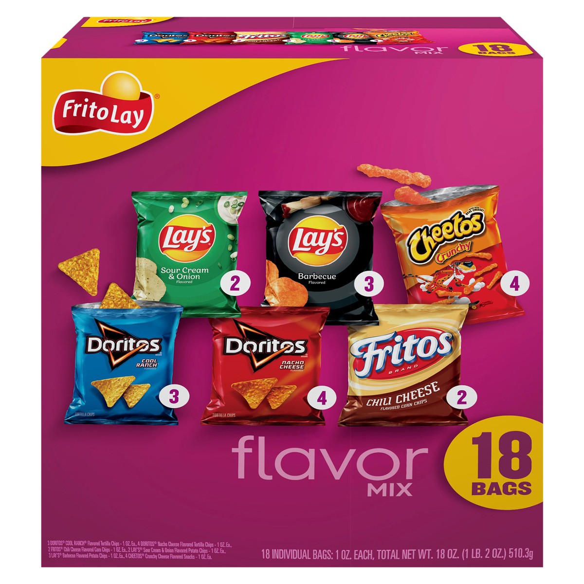 slide 1 of 11, Frito-Lay Flavor Mix, 18 ct