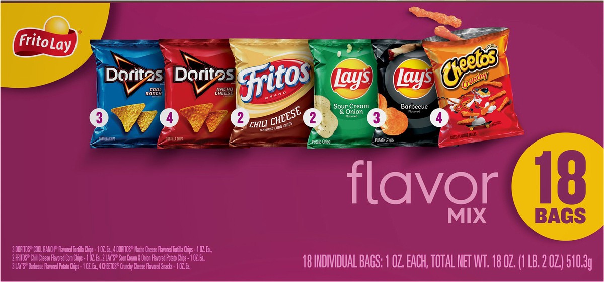 slide 7 of 11, Frito-Lay Flavor Mix, 18 ct