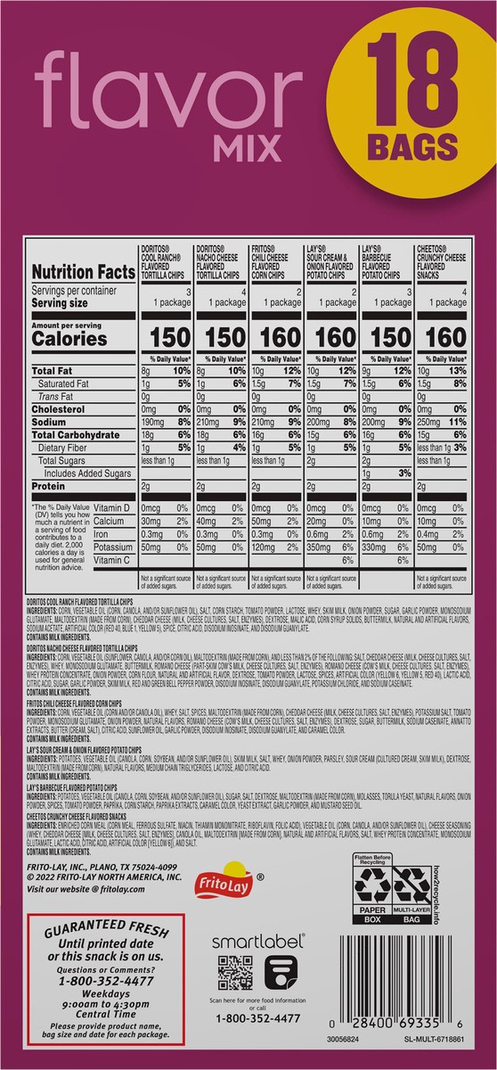 slide 2 of 11, Frito-Lay Flavor Mix, 18 ct