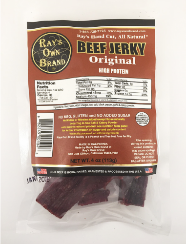 slide 1 of 1, Ray's Own Original Beef Jerky, 3.25 oz