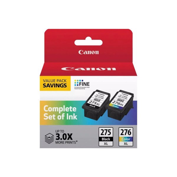 slide 3 of 4, Canon Pg-275Xl/Cl-276Xl High-Yield Black And Tri-Color Ink Cartridges, Pack Of 2, 4981C008, 2 ct