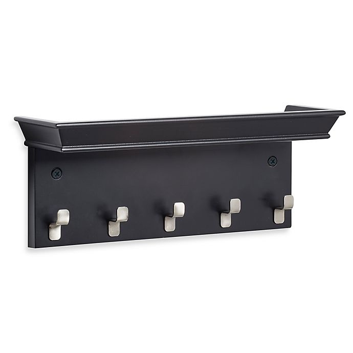 slide 1 of 2, Real Simple Wall-Mounted Mail and Key Rack - Black, 1 ct