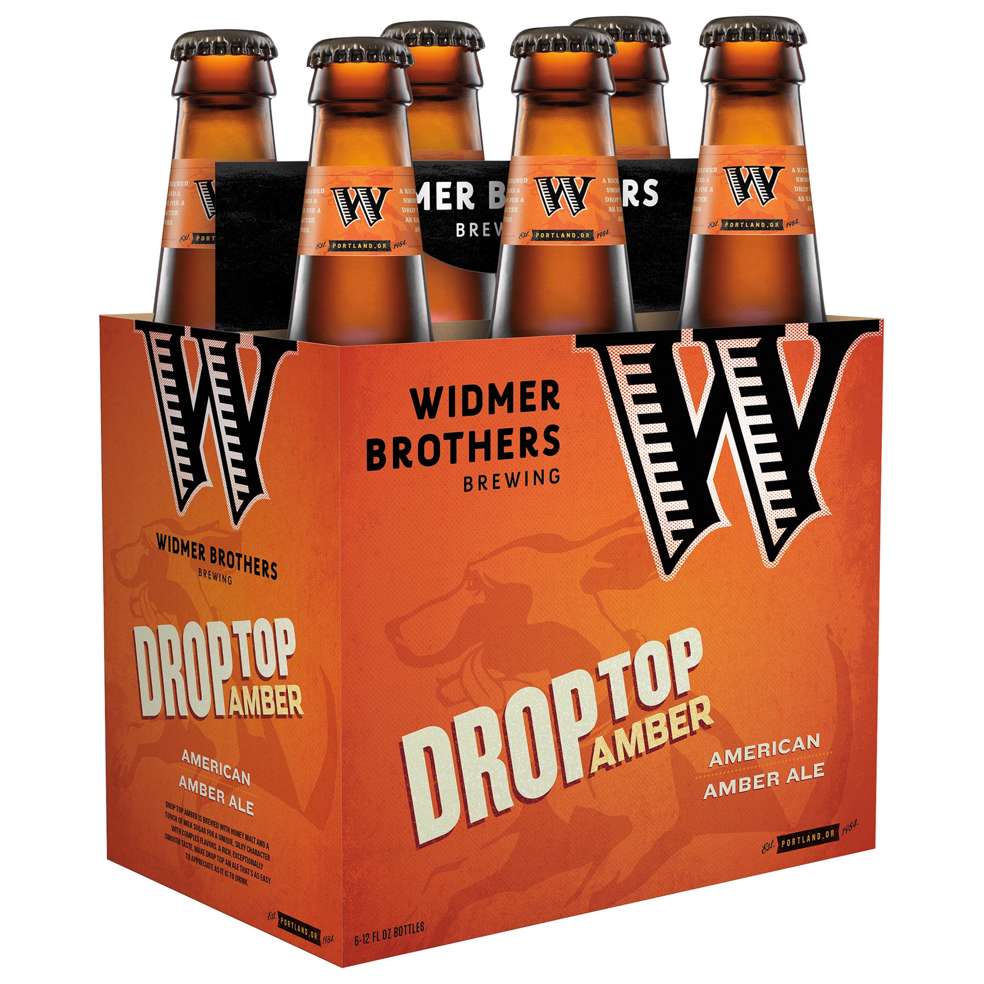 slide 1 of 3, Widmer Brothers Brewing Brewing Drop Top Amber, 6 Pack 12 fl. oz. Bottles, 5.3% ABV, 6 ct
