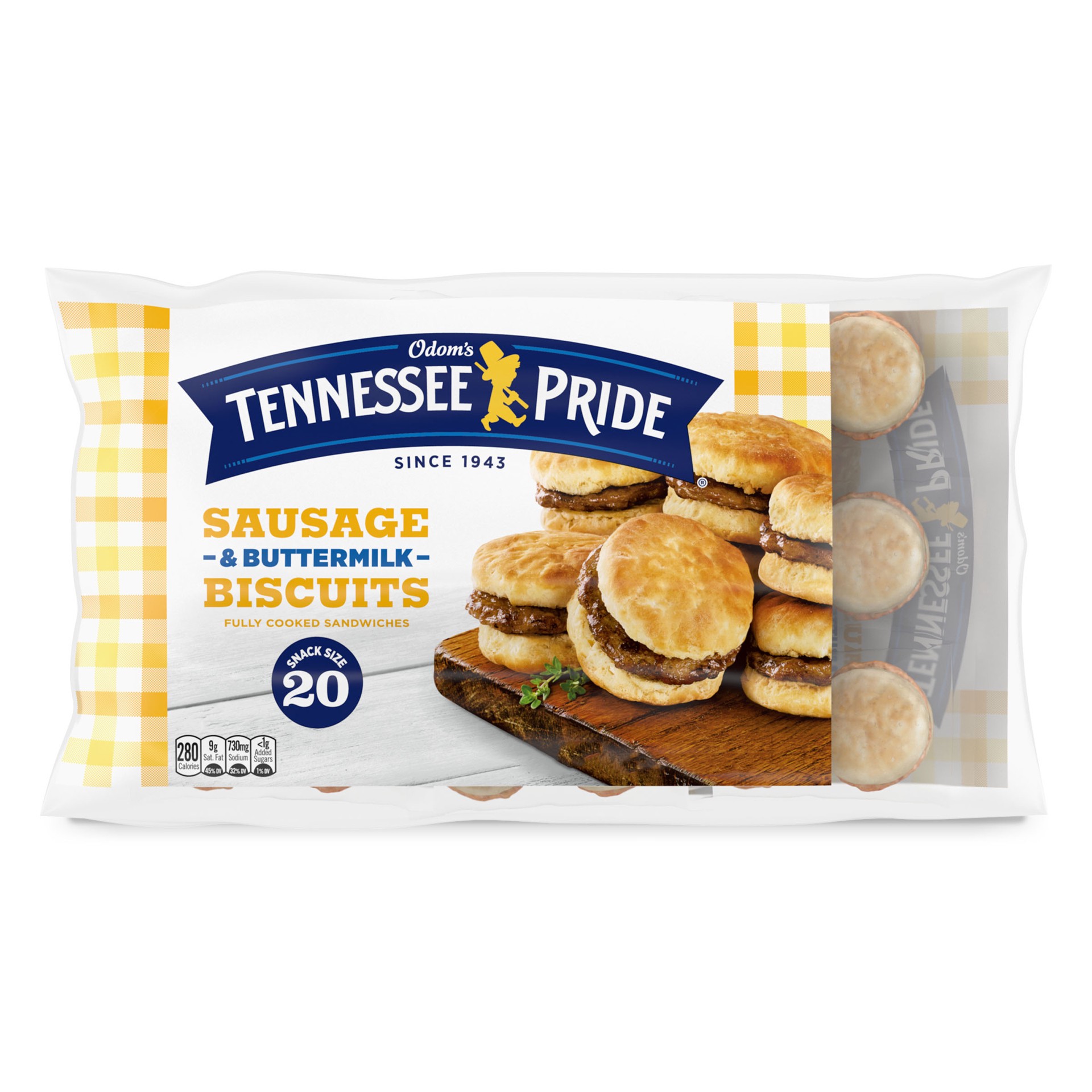 slide 1 of 2, Odom's Tennessee Pride Sausage & Buttermilk Biscuits Snack Size 20 ea, 20 ct