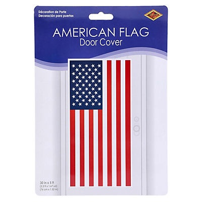 slide 1 of 1, Beistle Flag Door Cover, 30 in x 5 ft