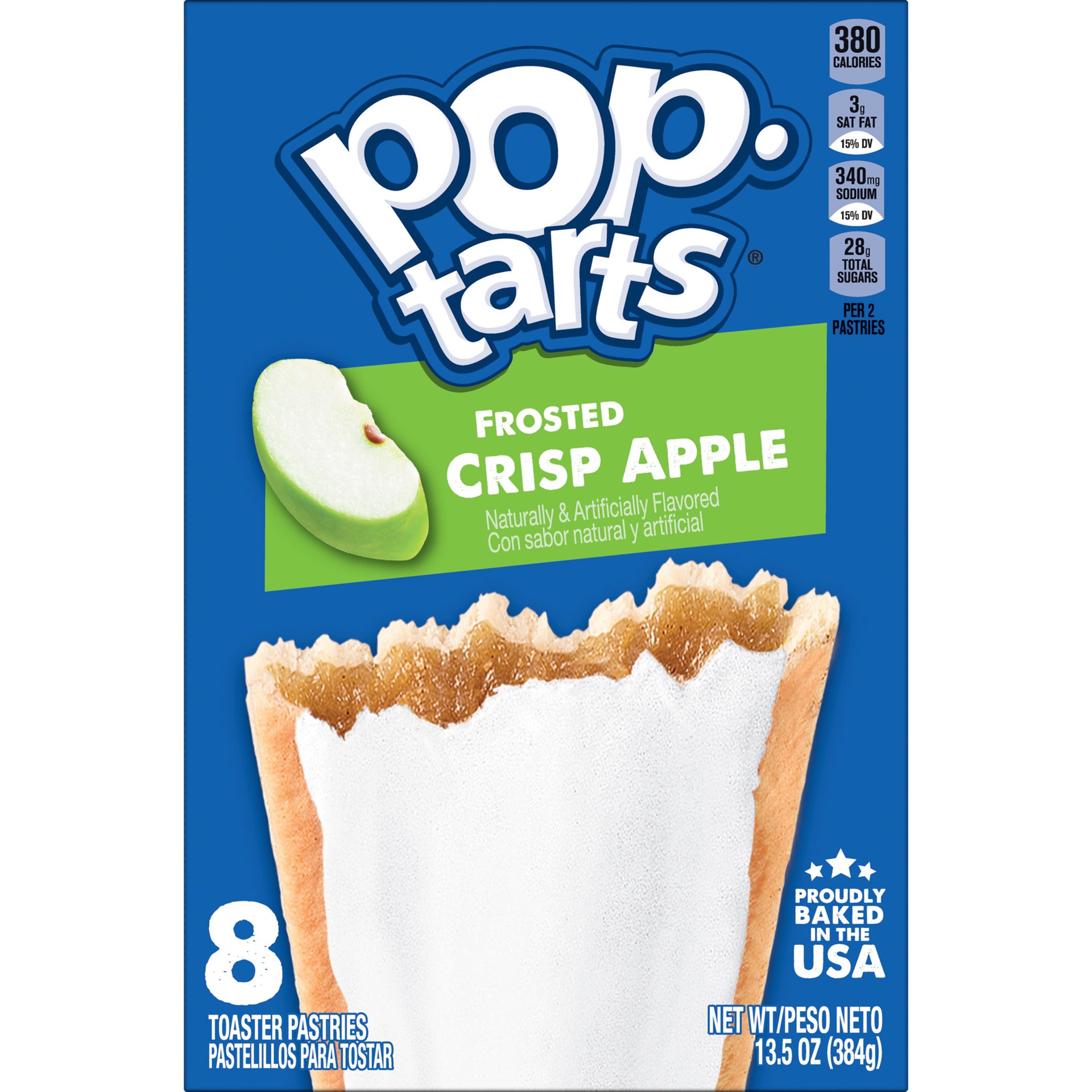 slide 1 of 5, Pop-Tarts Toaster Pastries, Frosted Crisp Apple, 13.5 oz, 4 Count, 13.5 oz