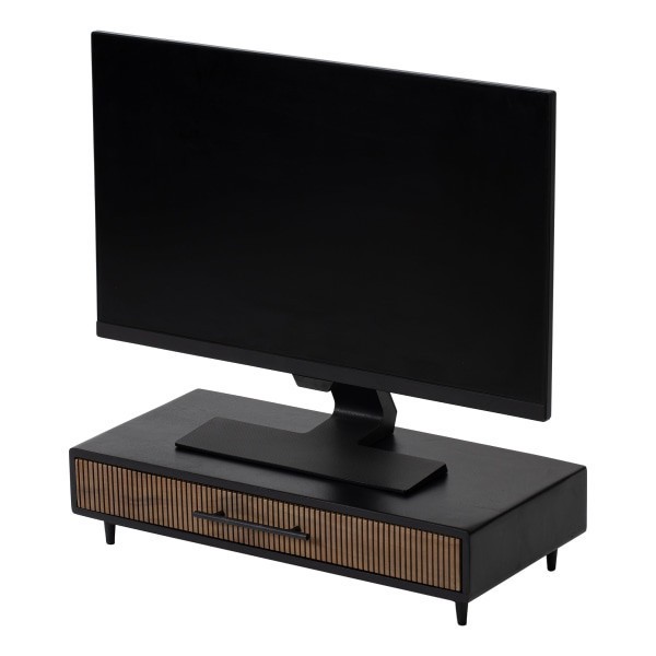 slide 6 of 6, Realspace Becker Wood/Metal Monitor Stand With Drawer For 32"" Monitors, 5-1/4""H X 21-1/2""W X 10""D, Natural/Black, 1 ct