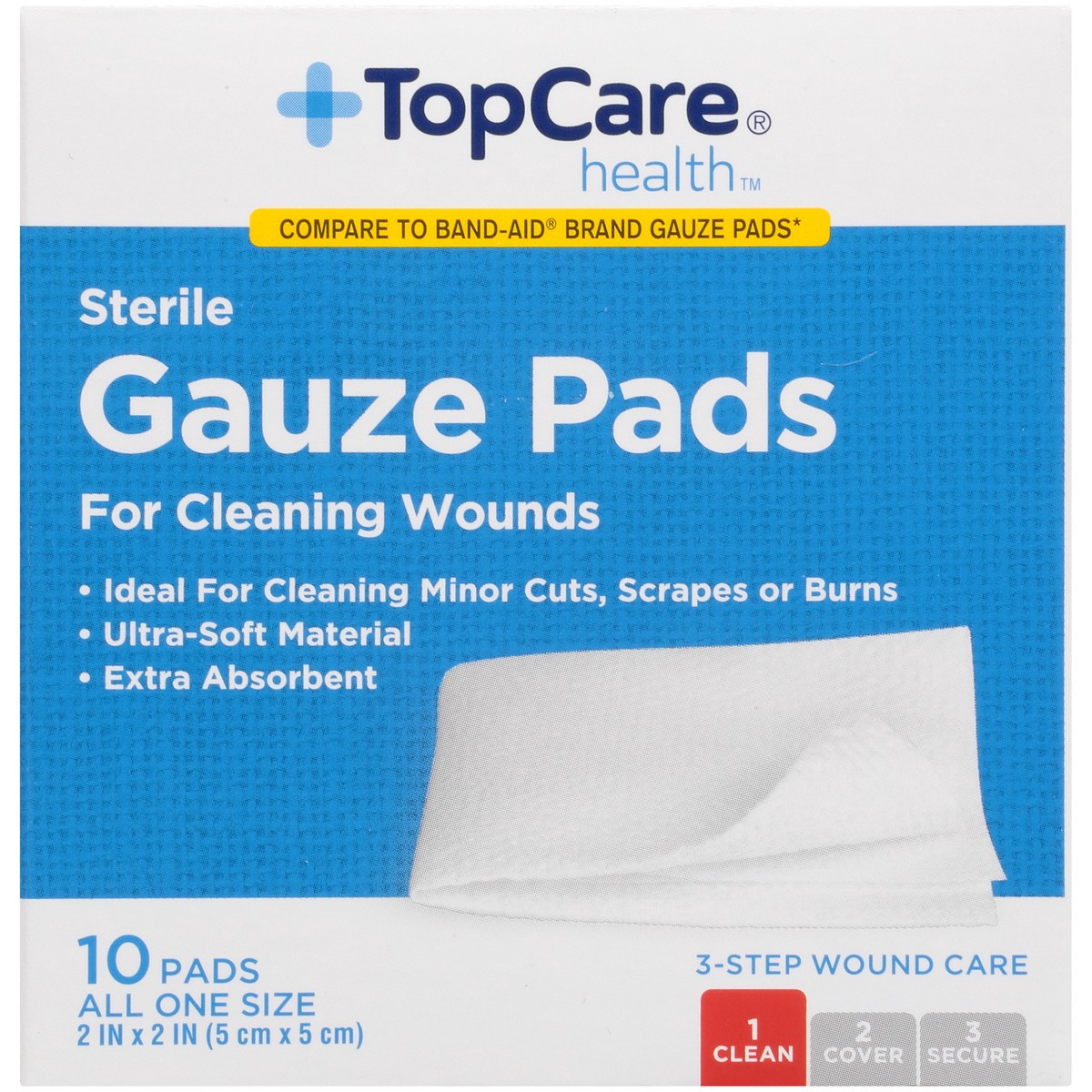 slide 7 of 8, TopCare Top Care Gauze Pads All One Size ., 10 ct; 2 in x 2 in