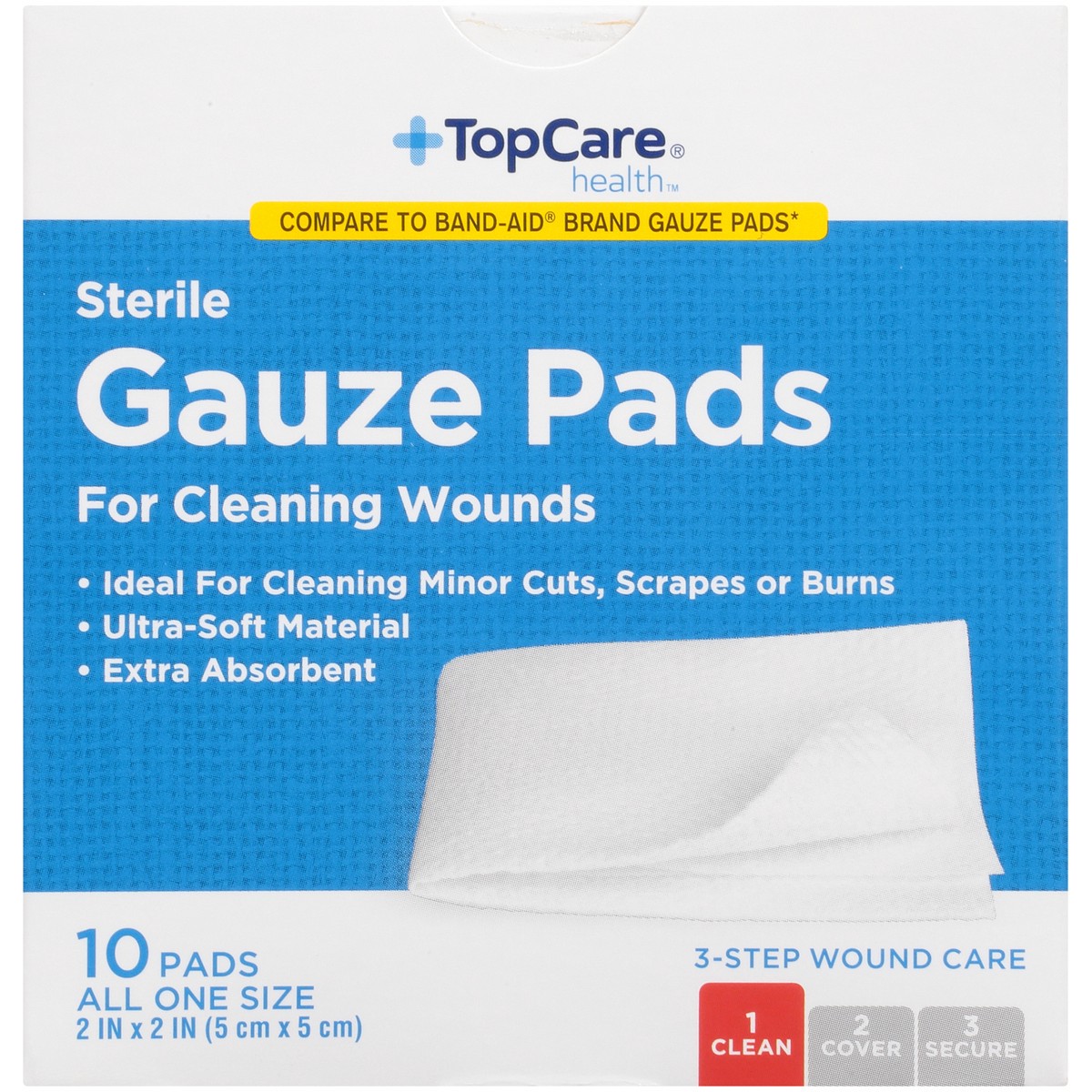 slide 8 of 8, TopCare Top Care Gauze Pads All One Size ., 10 ct; 2 in x 2 in