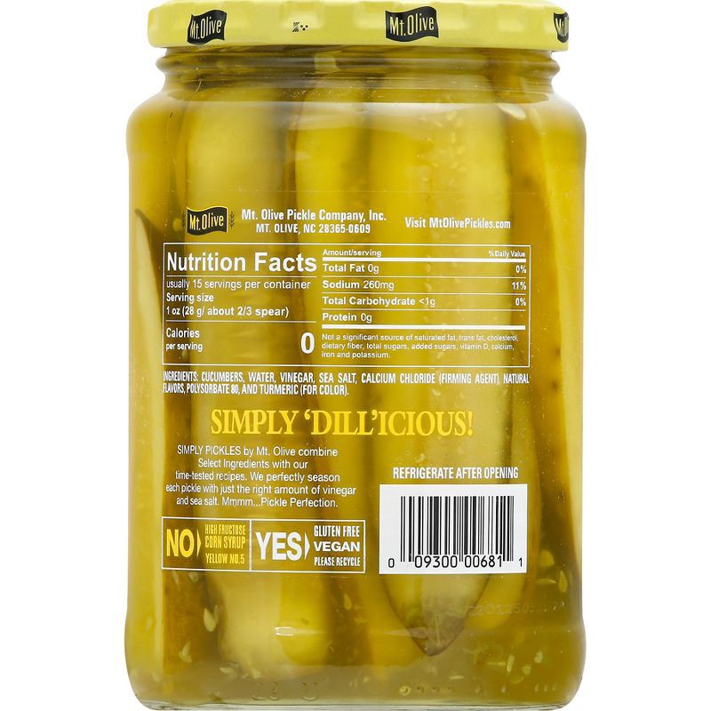 slide 3 of 4, Mt. Olive Simply Pickles Kosher Dill Spears - 24 fl oz, 24 fl oz