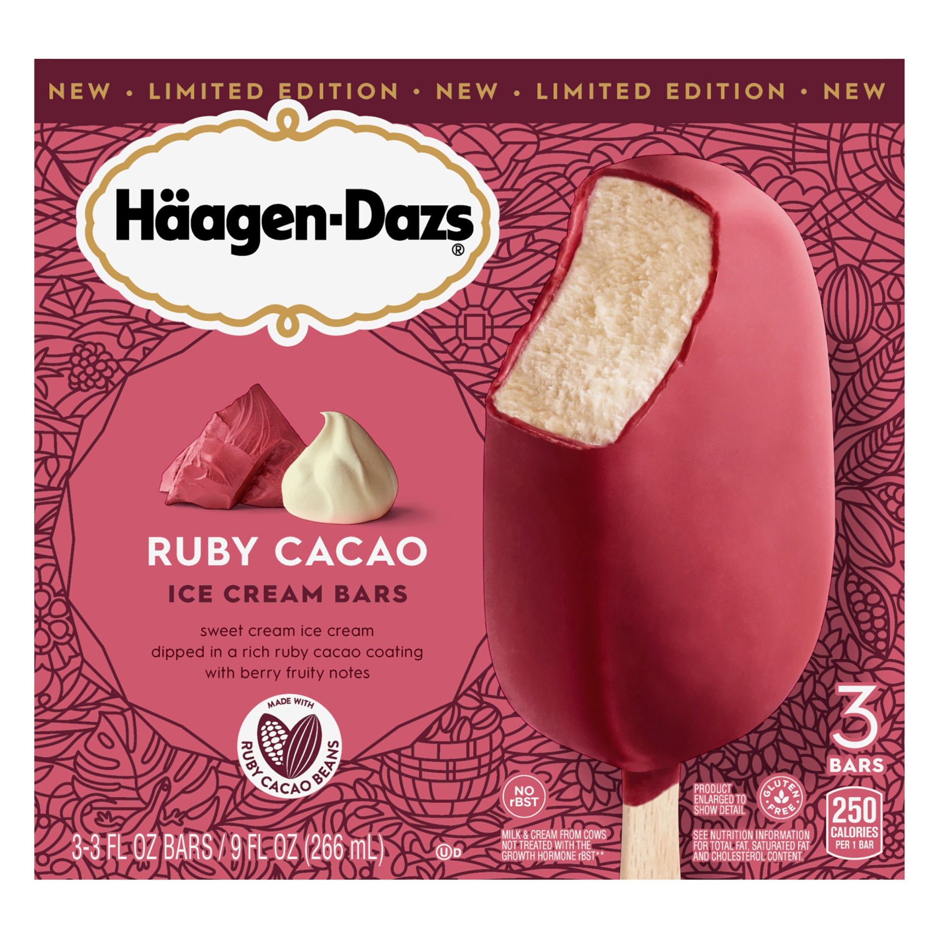slide 1 of 7, Häagen-Dazs Ruby Cacao Ice Cream Bars, 3 ct