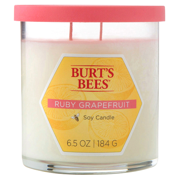 slide 1 of 1, Burt's Bees Ruby Grapefruit Candle Jar - White, 6.5 oz