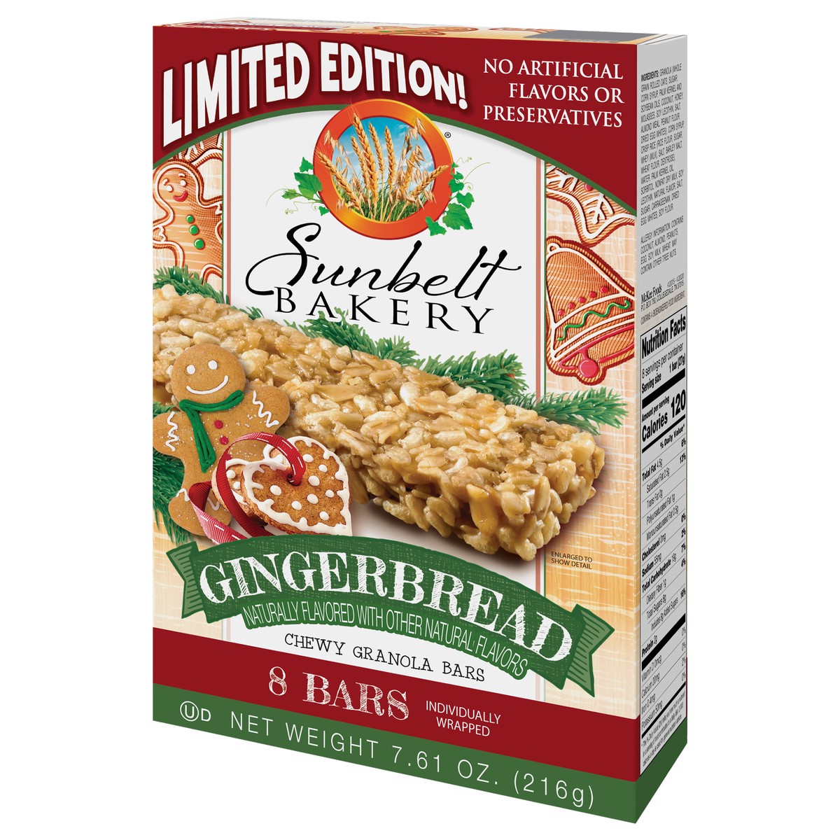 slide 5 of 12, Sunbelt Bakery Chewy Gingerbread Granola Bars 8 8 ea Box, 8 ct