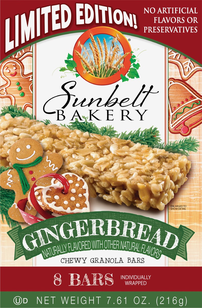slide 10 of 12, Sunbelt Bakery Chewy Gingerbread Granola Bars 8 8 ea Box, 8 ct