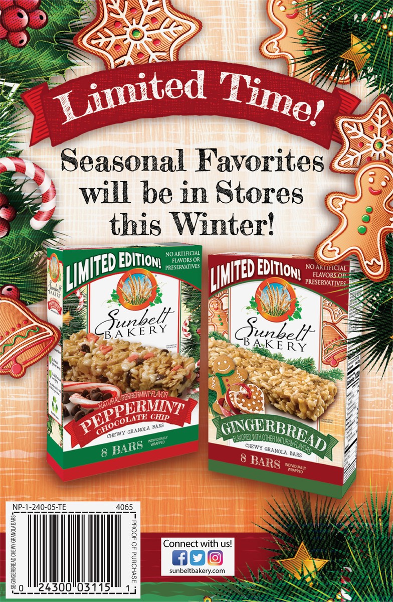 slide 11 of 12, Sunbelt Bakery Chewy Gingerbread Granola Bars 8 8 ea Box, 8 ct