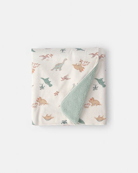 slide 1 of 2, Carters Baby Dinosaur Plush Blanket - Green/Cream Green/Cream OSZ, 1 ct