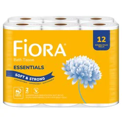 Fiora Essentials Soft & Strong Unscented Double Plus Rolls Bath Tissue 12 Each