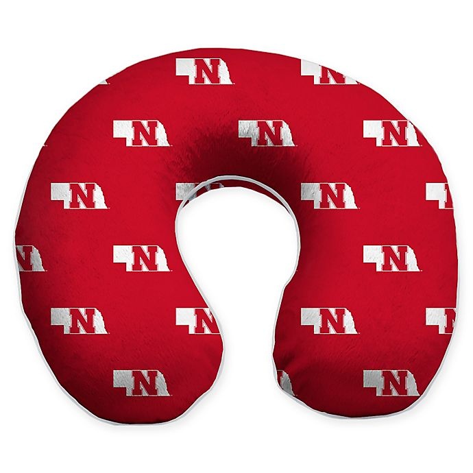 slide 1 of 1, NCAA University of Nebraska U-Neck Memory Foam Travel Pillow with Snap Closure, 1 ct