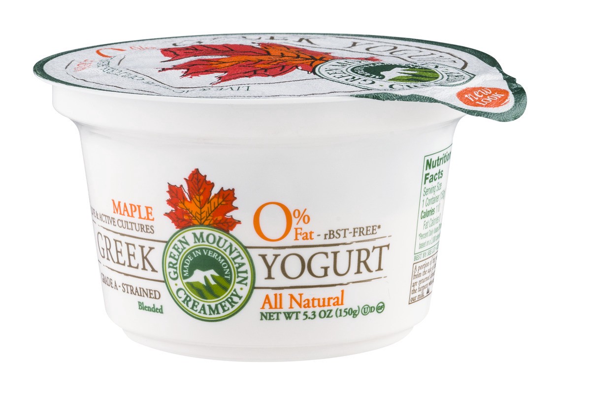 slide 4 of 9, Green Mountain Creamery Greek Fat Free Yogurt Maple, 5.29 oz