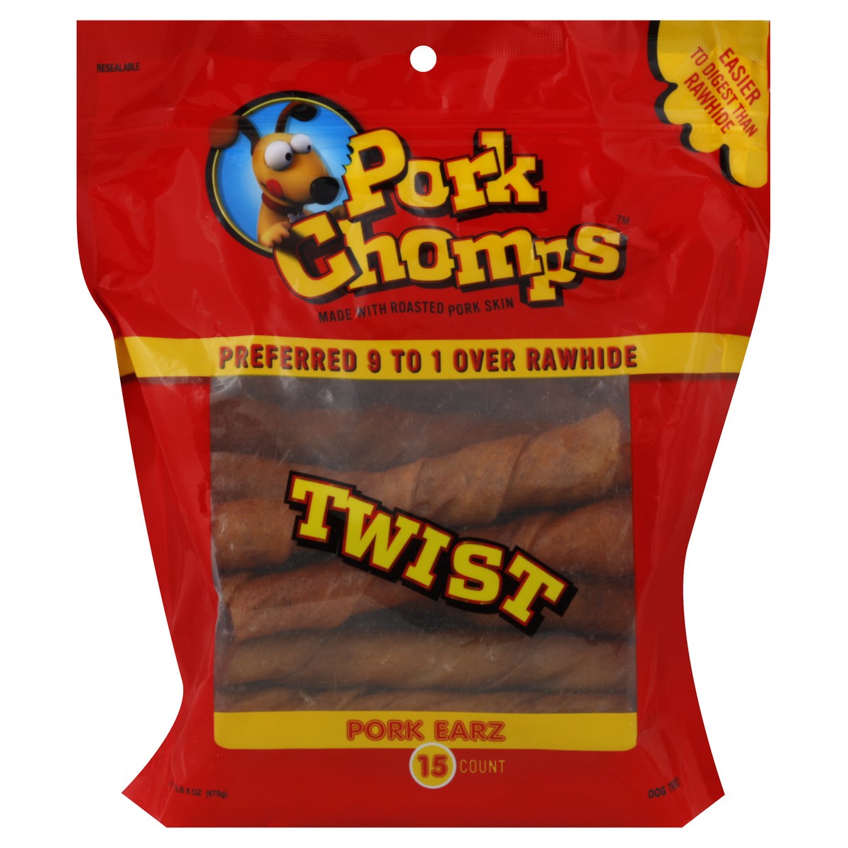 slide 2 of 2, Pork Chomps Rawhide-Free Premium Roasted Dog Treat 1 lb, 1 lb