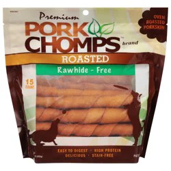 Pork Chomps Rawhide-Free Premium Roasted Dog Treat 1 lb