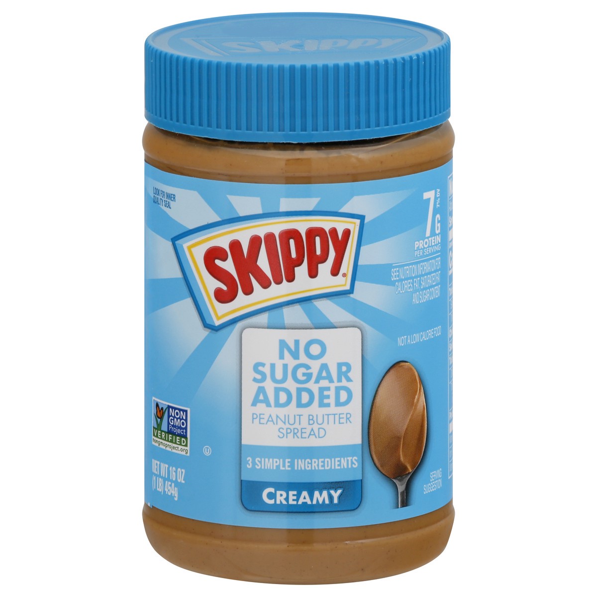 slide 5 of 12, Skippy Creamy Peanut Butter Spread No Sugar Added, 16 oz