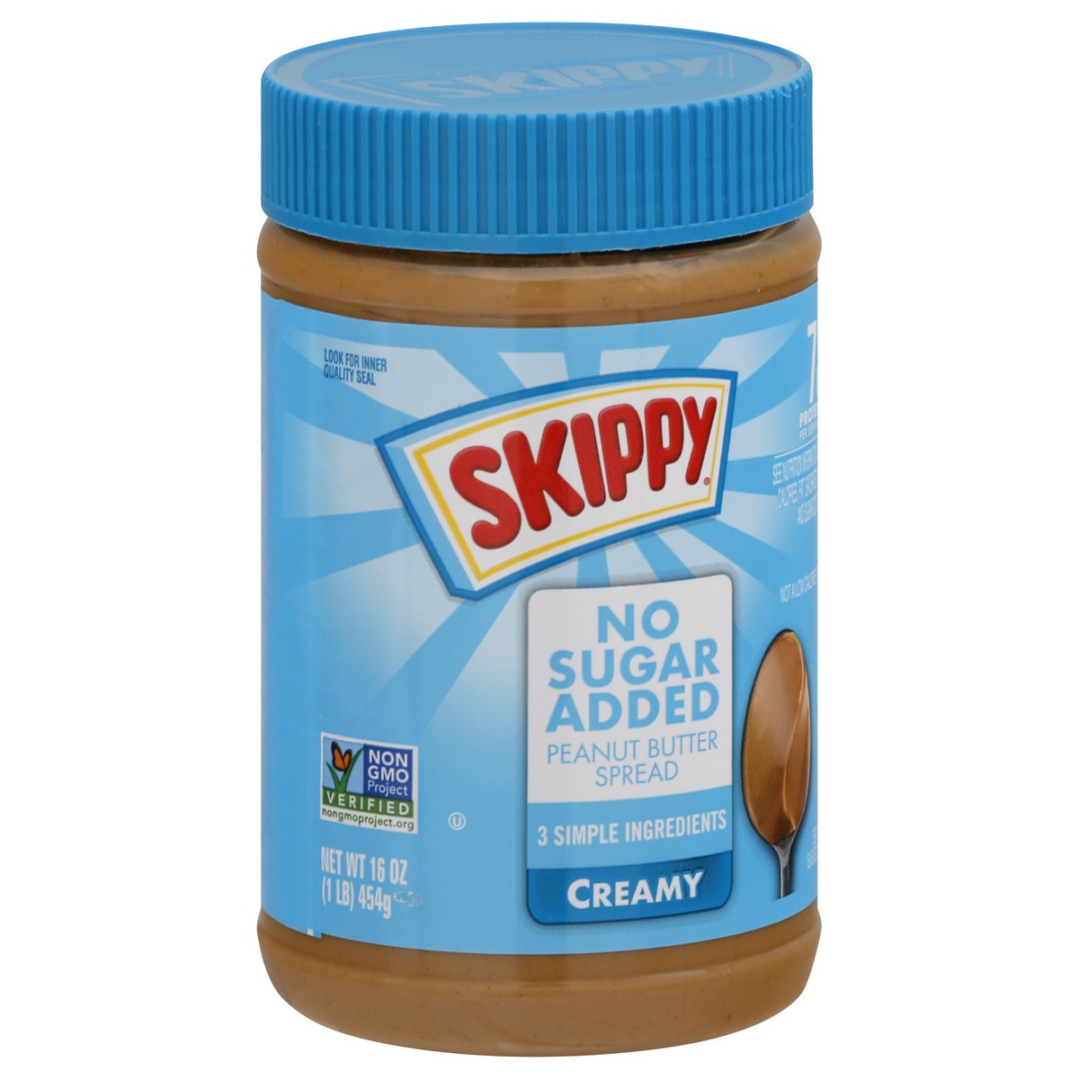 slide 6 of 12, Skippy Creamy Peanut Butter Spread No Sugar Added, 16 oz