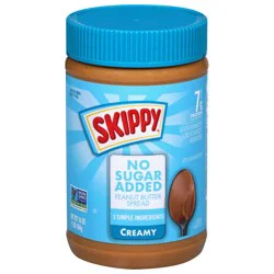 Skippy Creamy Peanut Butter Spread No Sugar Added