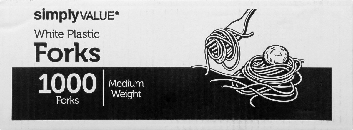 slide 10 of 11, Simply Value Medium Weight Plastic Forks, 1000 ct