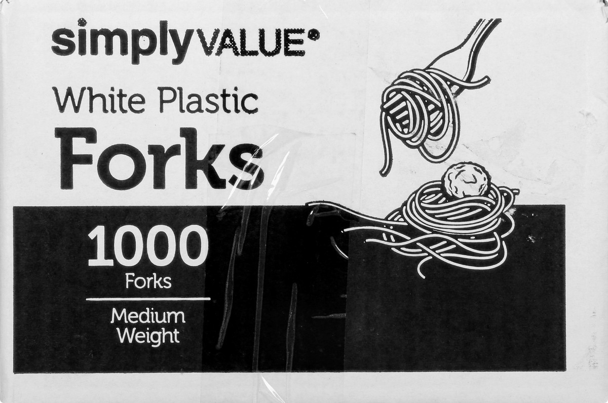 slide 9 of 11, Simply Value Medium Weight Plastic Forks, 1000 ct