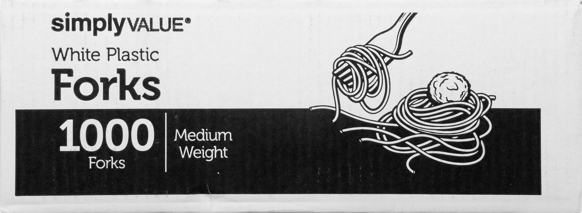 slide 2 of 11, Simply Value Medium Weight Plastic Forks, 1000 ct