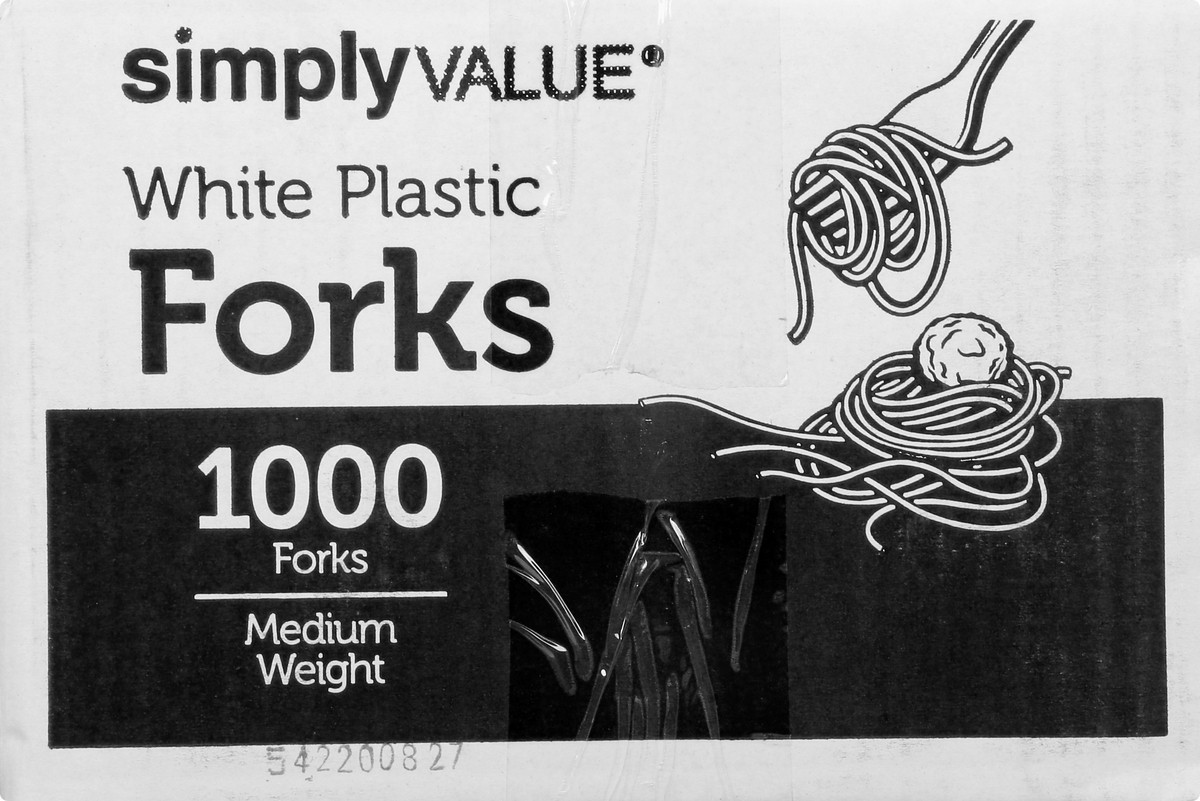slide 3 of 11, Simply Value Medium Weight Plastic Forks, 1000 ct