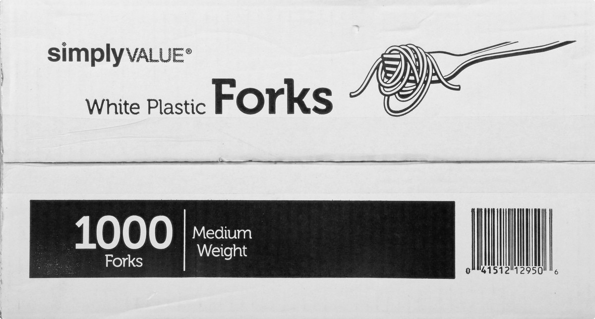 slide 5 of 11, Simply Value Medium Weight Plastic Forks, 1000 ct
