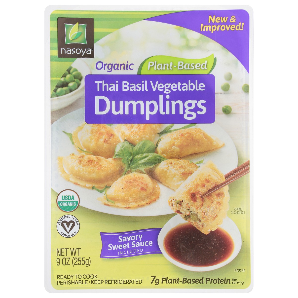 slide 1 of 9, Nasoya Organic Plant-Based Thai Basil Vegetable Dumplings 9 oz, 9 oz