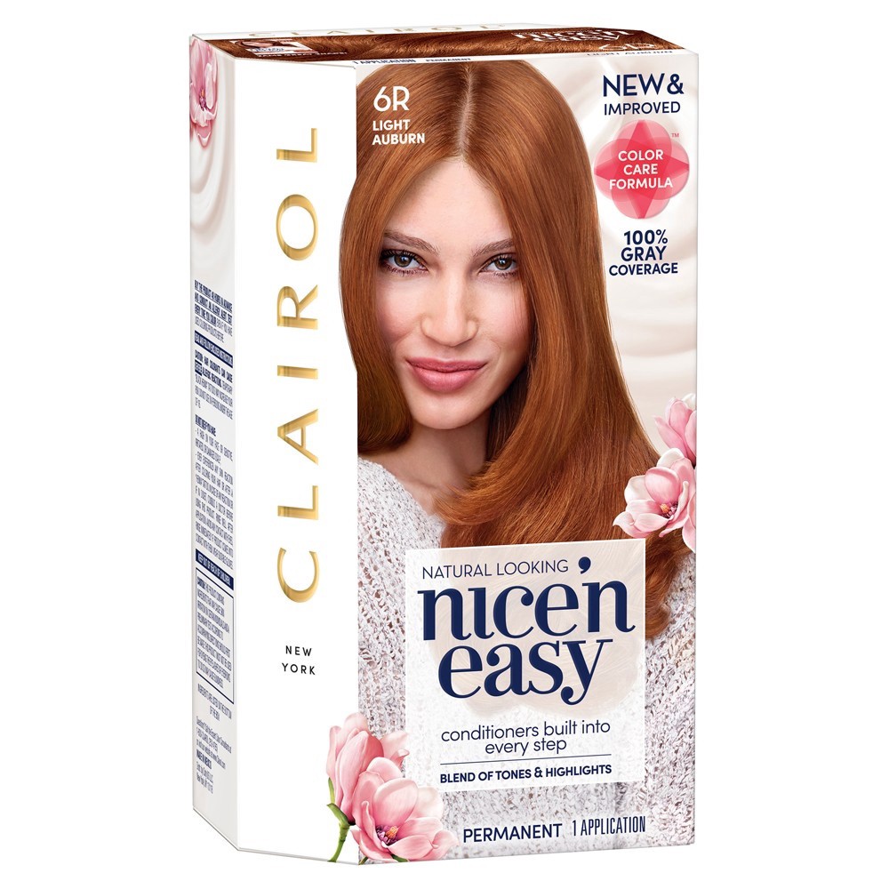slide 2 of 7, Clairol Nice'n Easy 6R Light Auburn Permanent Hair Color, 1 ct