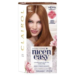 Clairol Nice'n Easy Permanent Hair Color Dye Kit - 6R Light Auburn Red