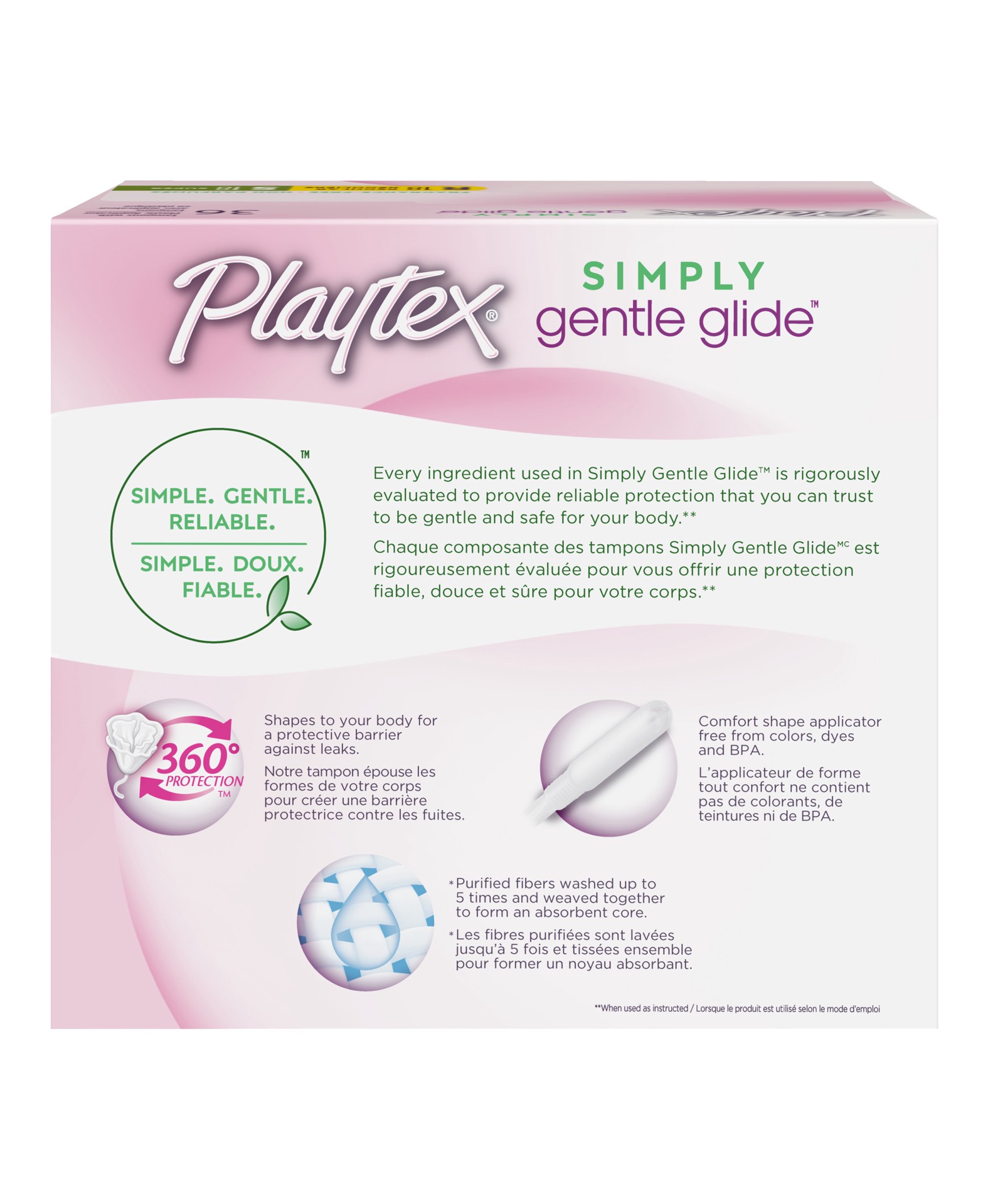 slide 7 of 7, Playtex Simply Gentle Glide Regular/Super Plastic Tampons 36 ea Box, 36 ct