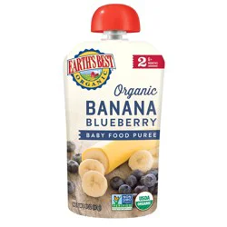 Earth's Best Organic Stage 2 Banana Blueberry Baby Food Puree 4 oz