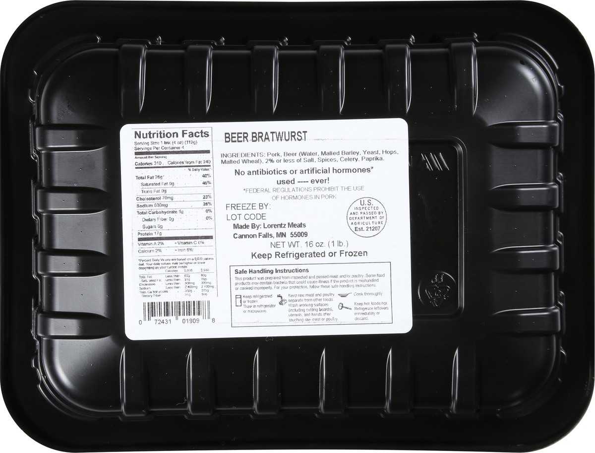slide 3 of 9, Lunds & Byerlys Beer Fresh Pork Bratwurst 16 oz, 16 oz